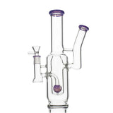 SPHERE PERC DOUBLE BOWL GLASS BONG WITH SIDE ARM RECYCLER