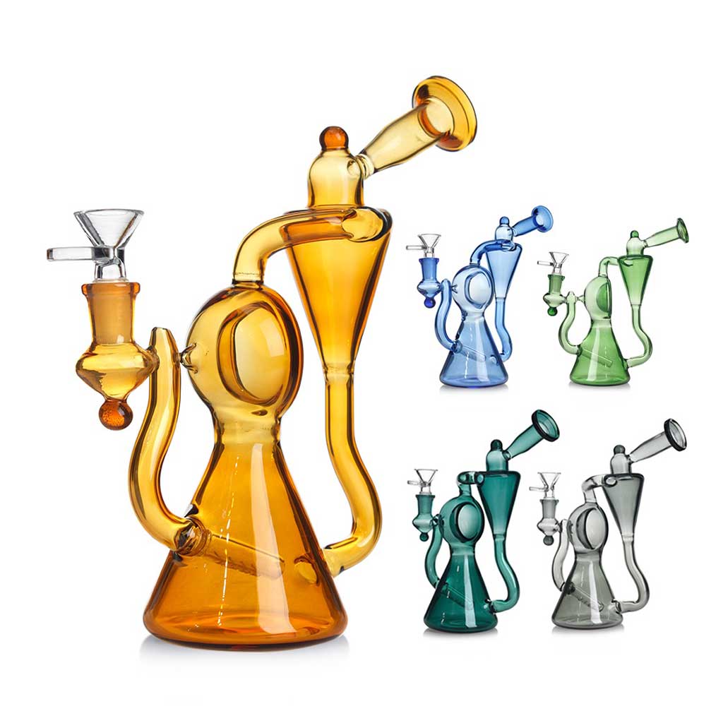 Buy Spherical Inline Perc Recycler Rig | Honeybee Herb – fatassglass