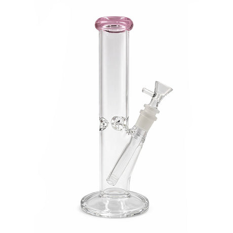 STRAIGHT TUBE BONG WITH ICE CATCHER AND ROUND BASE