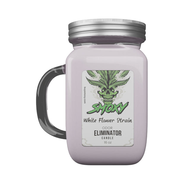 White Flower Strain Smoke Candle in white color from Fat Ass Glass