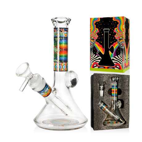 7-inch WigWag Beaker Box Set glass bong with colorful box and accessories by Phoenix Star at Fat Ass Glass