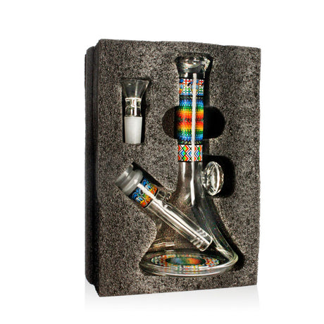 WigWag Beaker Box Set 7-inch glass bong securely packed in a foam box with bowl piece