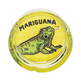 YELLOW MARIGUANA GLASS ASHTRAY