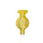 Yellow spiral swirl glass bubble carb cap by Fat Ass Glass shown in upright front view on a white background.